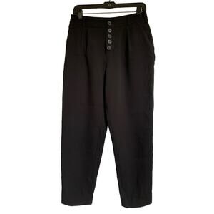 Anthropologie Sasha High Waist Button Fly Size 2 Black Dress Pant Womens